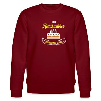 Hörakustiker Geburtstag Geburtstagsoutfit Optiker - Stanley/Stella Unisex Bio-Sweatshirt CHANGER  - Burgunderrot - Vorne - Nik (191cm) & Marisol (170cm)