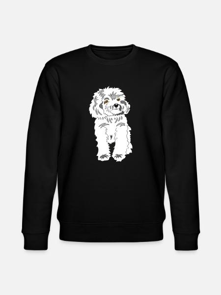 White poodle - Stanley/Stella CHANGER Unisex Organic Sweatshirt - black