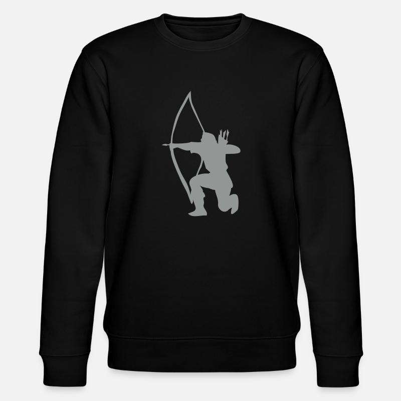 Longbow Archer kneeling stance - Stanley/Stella Unisex Bio-Sweatshirt CHANGER  - Schwarz