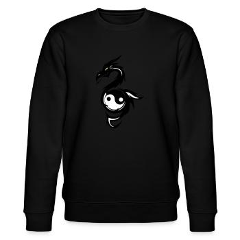 Dragon Ying & Yang - Stanley/Stella CHANGER Unisex Organic Sweatshirt - black - Front - Nik (191cm) & Marisol (170cm)