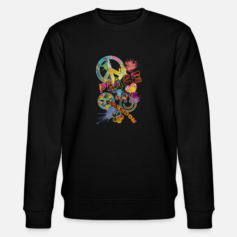 make LOVE not WAR - Stanley/Stella Unisex Bio-Sweatshirt CHANGER  - Schwarz