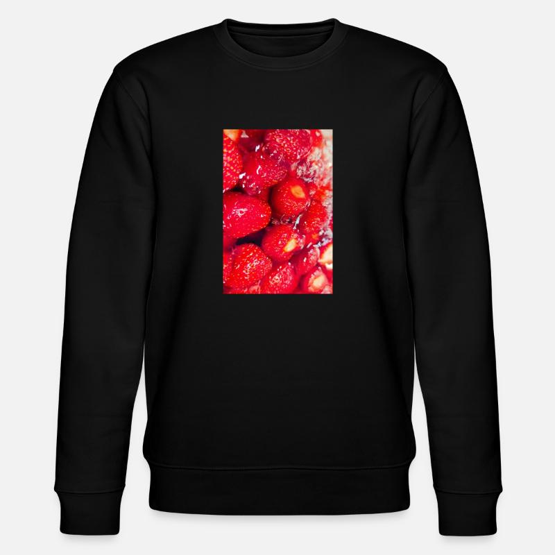 Frische Erdbeeren Erdbeerposter - Stanley/Stella Unisex Bio-Sweatshirt CHANGER  - Schwarz