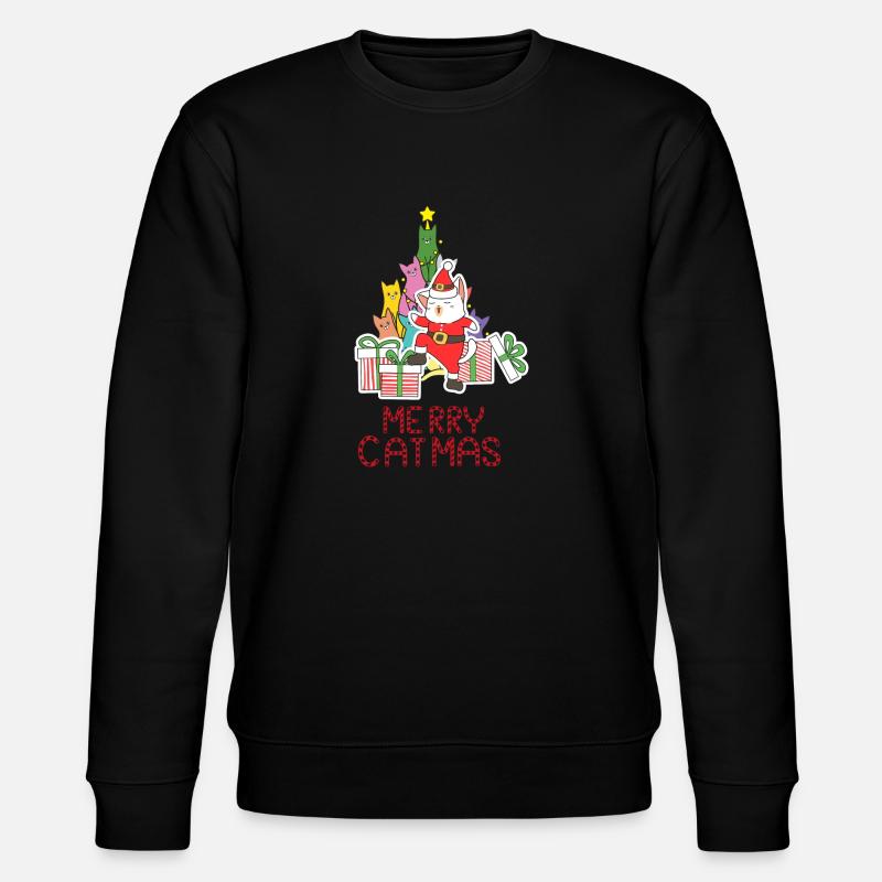 Fröhliche Katzen - Stanley/Stella Unisex Bio-Sweatshirt CHANGER  - Schwarz