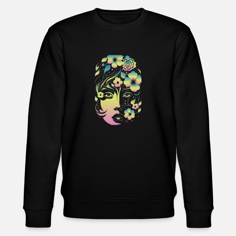 Blume Frau Farbe - Stanley/Stella Unisex Bio-Sweatshirt CHANGER - Schwarz