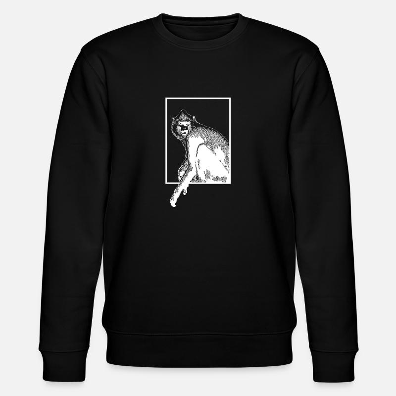 Monkey HanumanLangure - Stanley/Stella Unisex Bio-Sweatshirt CHANGER  - Schwarz