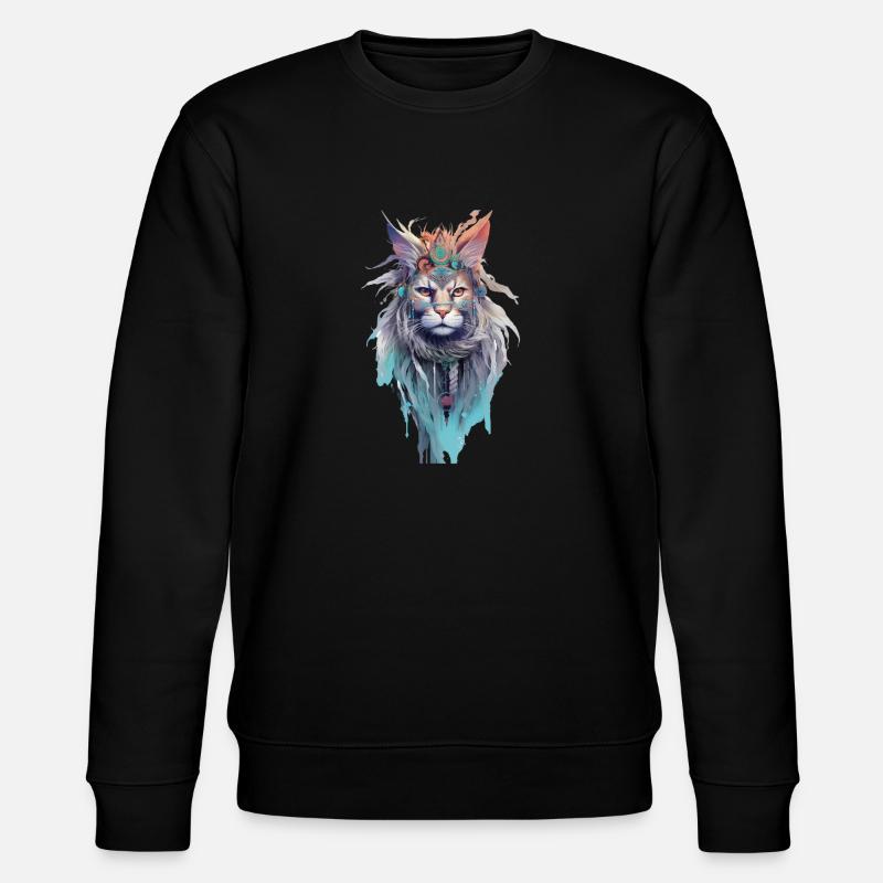 Native Cat - Stanley/Stella Unisex Bio-Sweatshirt CHANGER  - Schwarz