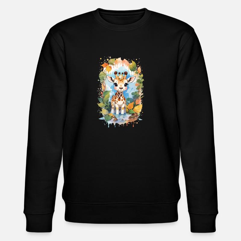 Giraffe - Stanley/Stella Unisex Bio-Sweatshirt CHANGER  - Schwarz