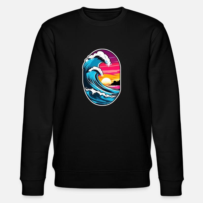 Wave - Sommer - Urlaub - Stanley/Stella Unisex Bio-Sweatshirt CHANGER  - Schwarz
