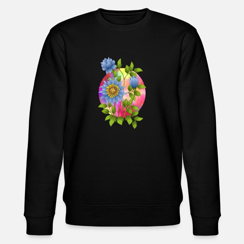 Blumen - Stanley/Stella Unisex Bio-Sweatshirt CHANGER - Schwarz