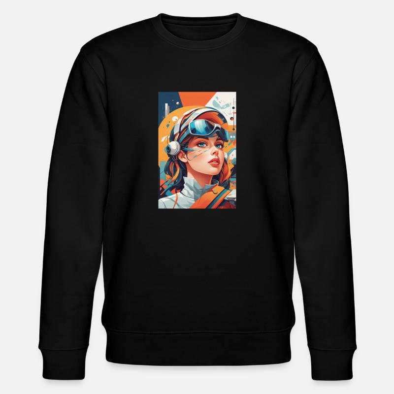 Space Race - Stanley/Stella Unisex Bio-Sweatshirt CHANGER  - Schwarz