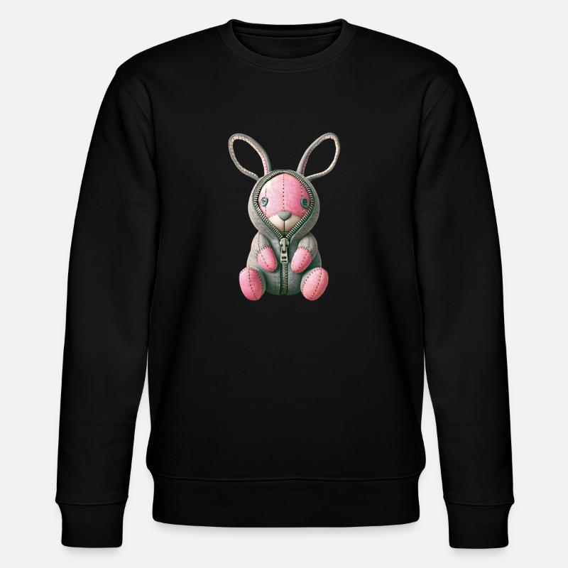 Rosa Häschen - Stanley/Stella Unisex Bio-Sweatshirt CHANGER  - Schwarz