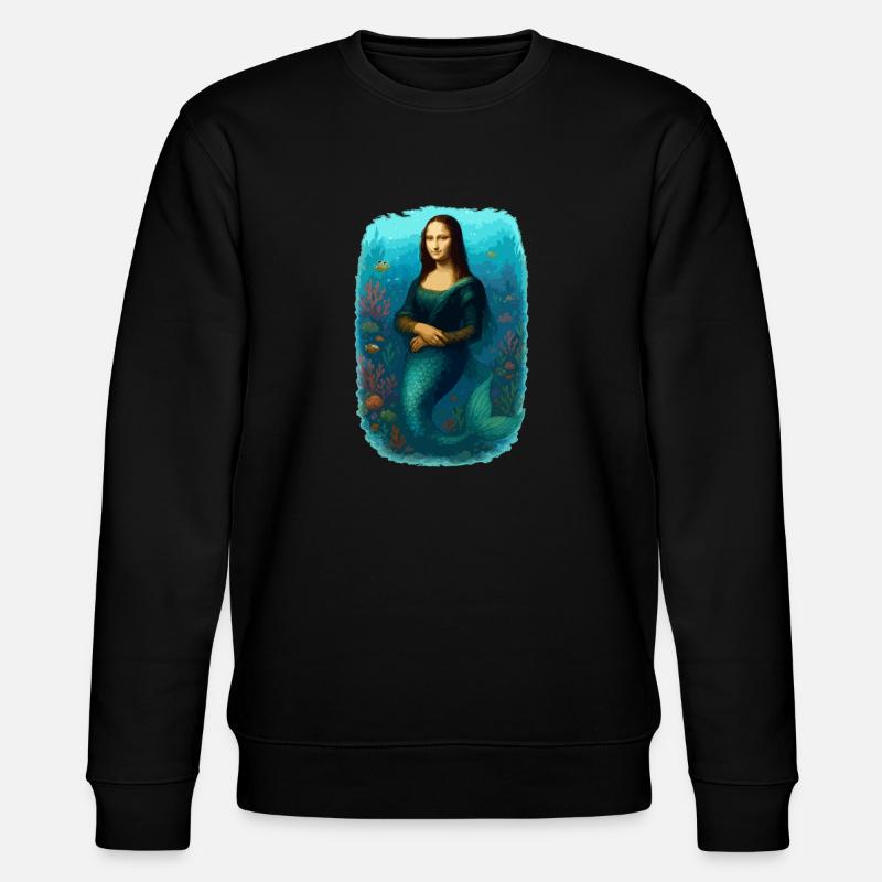 Mona Lisa Meerjungfrau - Stanley/Stella Unisex Bio-Sweatshirt CHANGER  - Schwarz