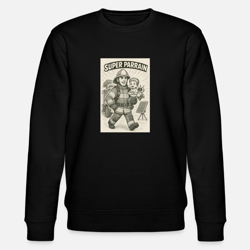 Super Parrain pompiers - Sweat bio CHANGER Stanley/Stella Unisexe - noir