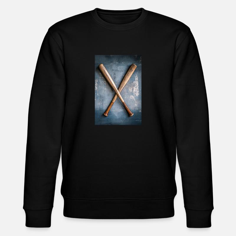 Klassische Baseballschläger gekreuzt - Stanley/Stella Unisex Bio-Sweatshirt CHANGER - Schwarz