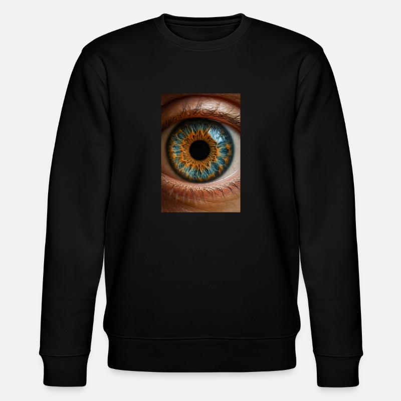 Iris bleu feu Gros plan - Sweat bio CHANGER Stanley/Stella Unisexe - noir