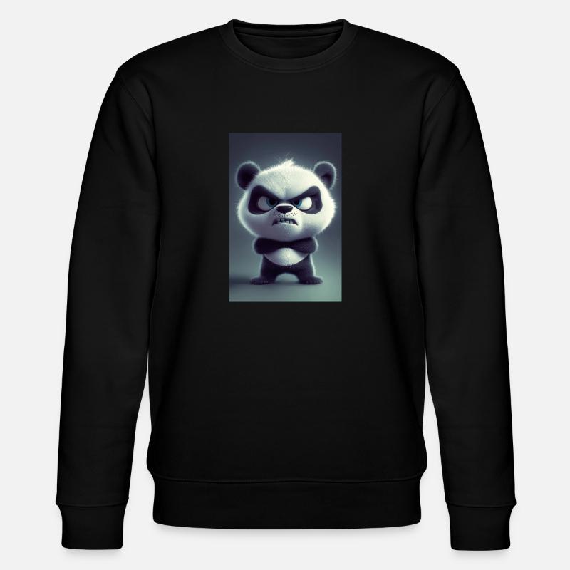 dessin animé panda humeur - Sweat bio CHANGER Stanley/Stella Unisexe - noir