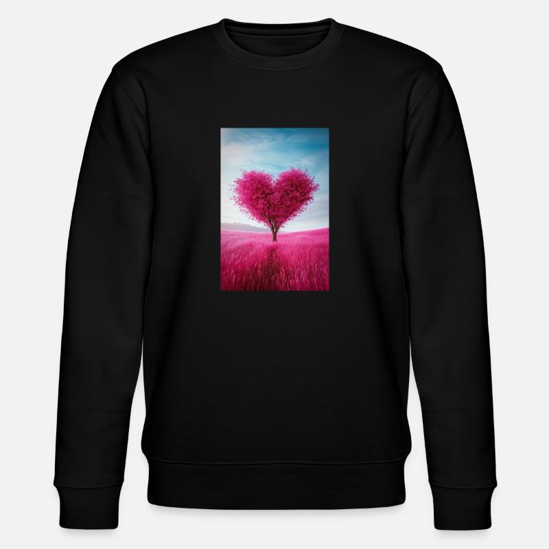 Herzförmiger Baum der Liebe - Stanley/Stella Unisex Bio-Sweatshirt CHANGER  - Schwarz
