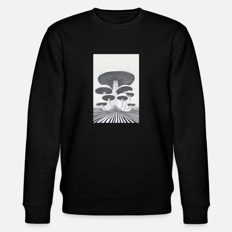 Optical Mushroom Forest - Stanley/Stella CHANGER Unisex Organic Sweatshirt - black