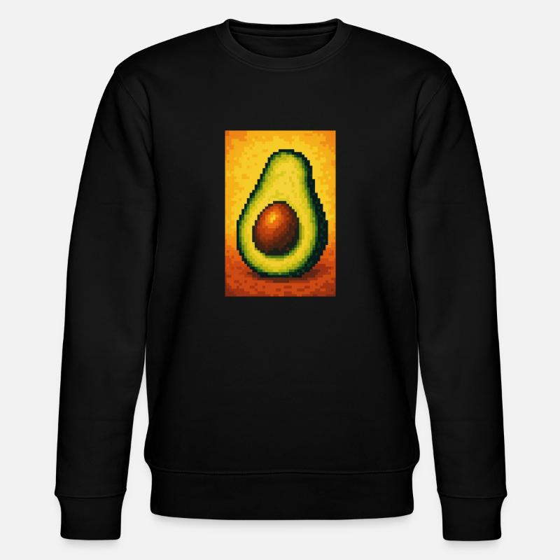 Pixel Avocado Pop - Stanley/Stella CHANGER Unisex Organic Sweatshirt - black