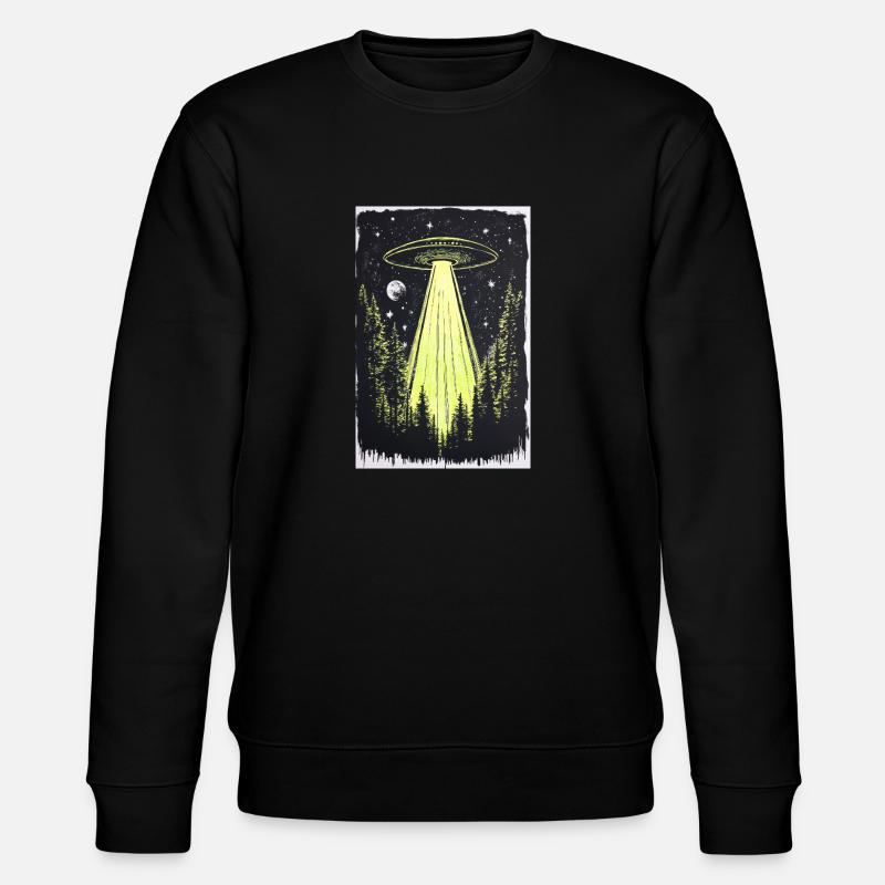 UFO in den Mitternachtskiefern - Stanley/Stella Unisex Bio-Sweatshirt CHANGER  - Schwarz