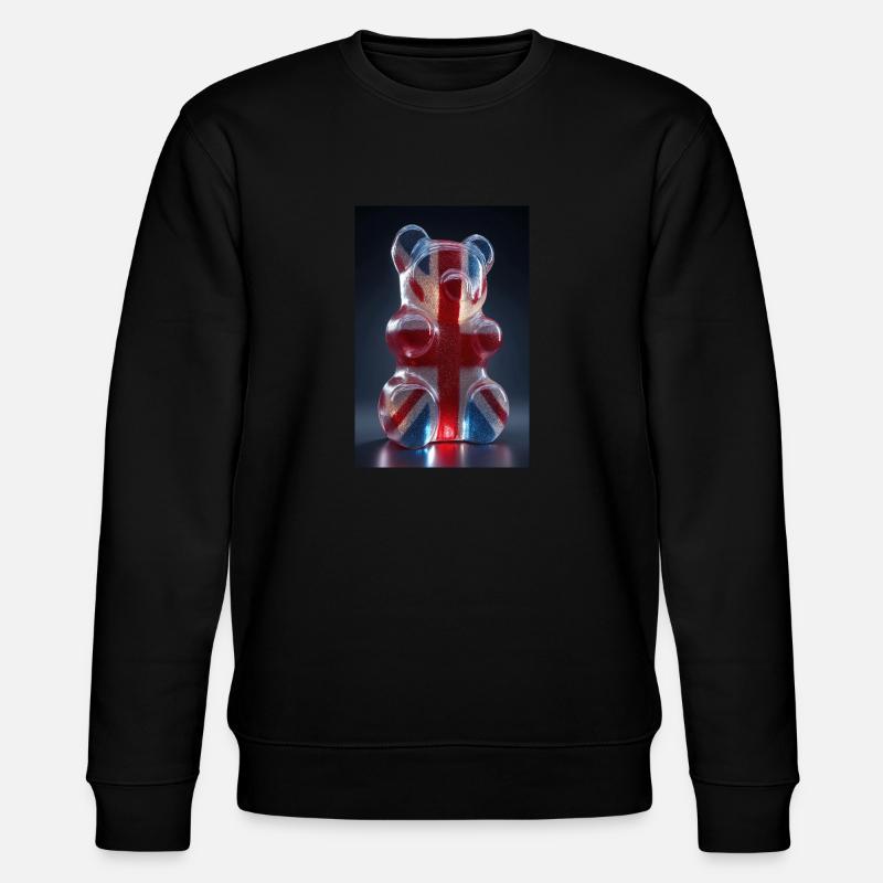 Gummibärchen mit britischer Flagge - Stanley/Stella Unisex Bio-Sweatshirt CHANGER  - Schwarz