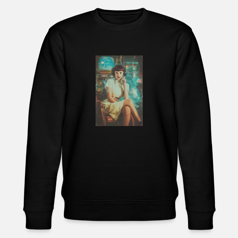 Retro Sci-Fi Operator - Stanley/Stella CHANGER Unisex Organic Sweatshirt - black