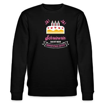 Schreinerin Geburtstag Geburtstagsgeschenk Chefin - Stanley/Stella Unisex Bio-Sweatshirt CHANGER  - Schwarz - Vorne - Nik (191cm) & Marisol (170cm)