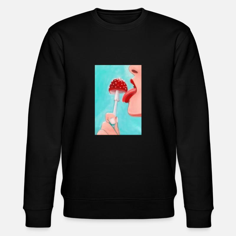 Pilz Pop-Art - Stanley/Stella Unisex Bio-Sweatshirt CHANGER  - Schwarz