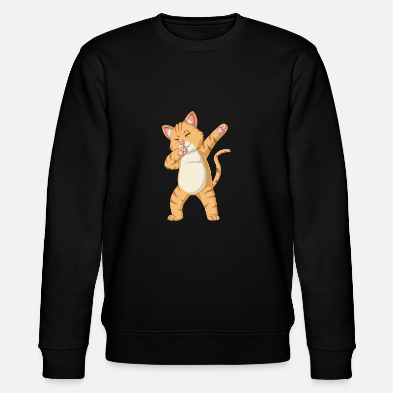 dabbing Katze - Stanley/Stella Unisex Bio-Sweatshirt CHANGER  - Schwarz
