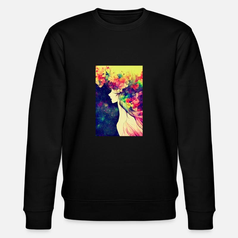 Flower Power - Stanley/Stella Unisex Bio-Sweatshirt CHANGER  - Schwarz