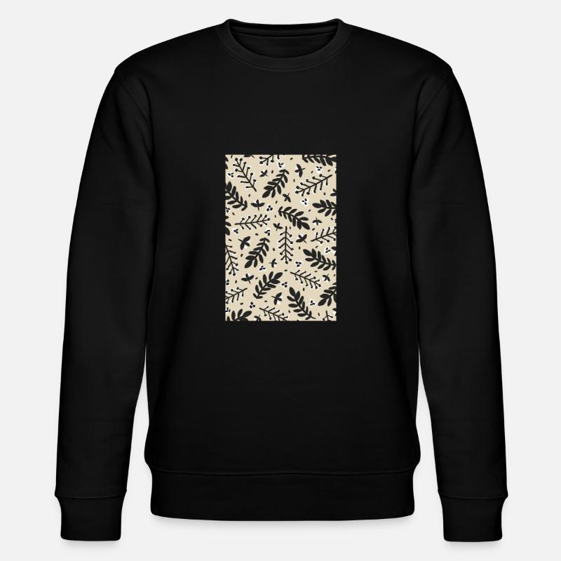 Floral Beige Pattern - Stanley/Stella Unisex Bio-Sweatshirt CHANGER  - Schwarz