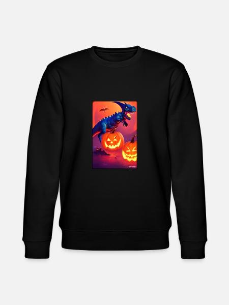 Halloween Dinosaur Pumpkin - Stanley/Stella CHANGER Unisex Organic Sweatshirt - black