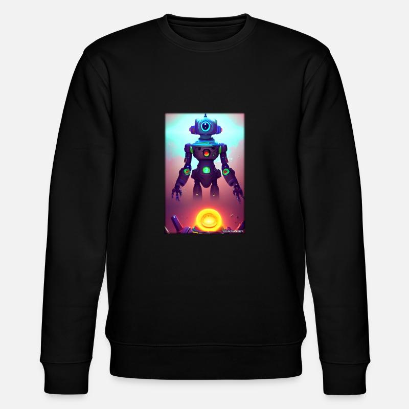 Robot Future Science Sci-Fi Machine - Stanley/Stella CHANGER Unisex Organic Sweatshirt - black