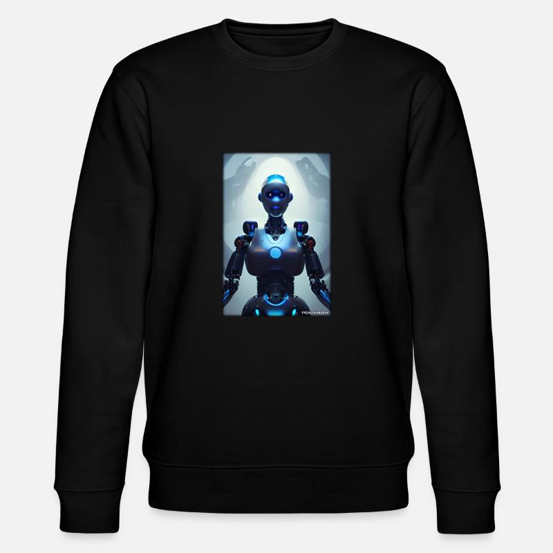 Robot Future Science Sci-Fi Machine - Stanley/Stella CHANGER Unisex Organic Sweatshirt - black