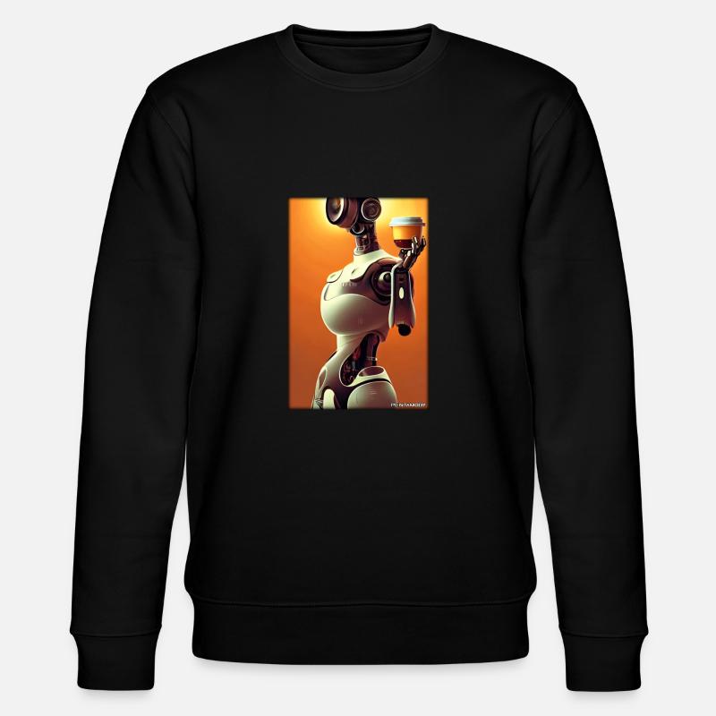 Robot Coffee Future Science Machine - Stanley/Stella CHANGER Unisex Organic Sweatshirt - black