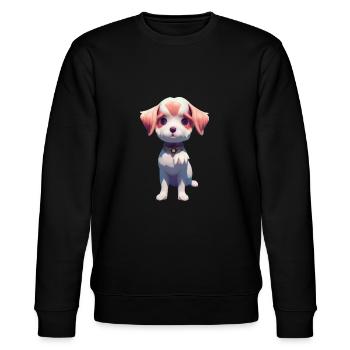 Epagneul Breton Hund - Epagneul Breton - Stanley/Stella Unisex Bio-Sweatshirt CHANGER  - Schwarz - Vorne - Nik (191cm) & Marisol (170cm)