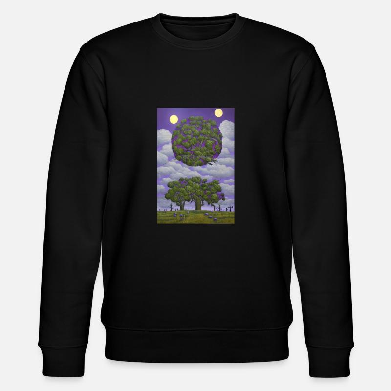 Baum und Mond - Stanley/Stella Unisex Bio-Sweatshirt CHANGER  - Schwarz