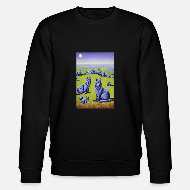Wölfe im Rudel - Stanley/Stella Unisex Bio-Sweatshirt CHANGER  - Schwarz