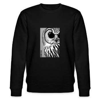 Eule Sonnenbrille Wildtier Vogel Waldtier Wald - Stanley/Stella Unisex Bio-Sweatshirt CHANGER  - Schwarz - Vorne - Nik (191cm) & Marisol (170cm)
