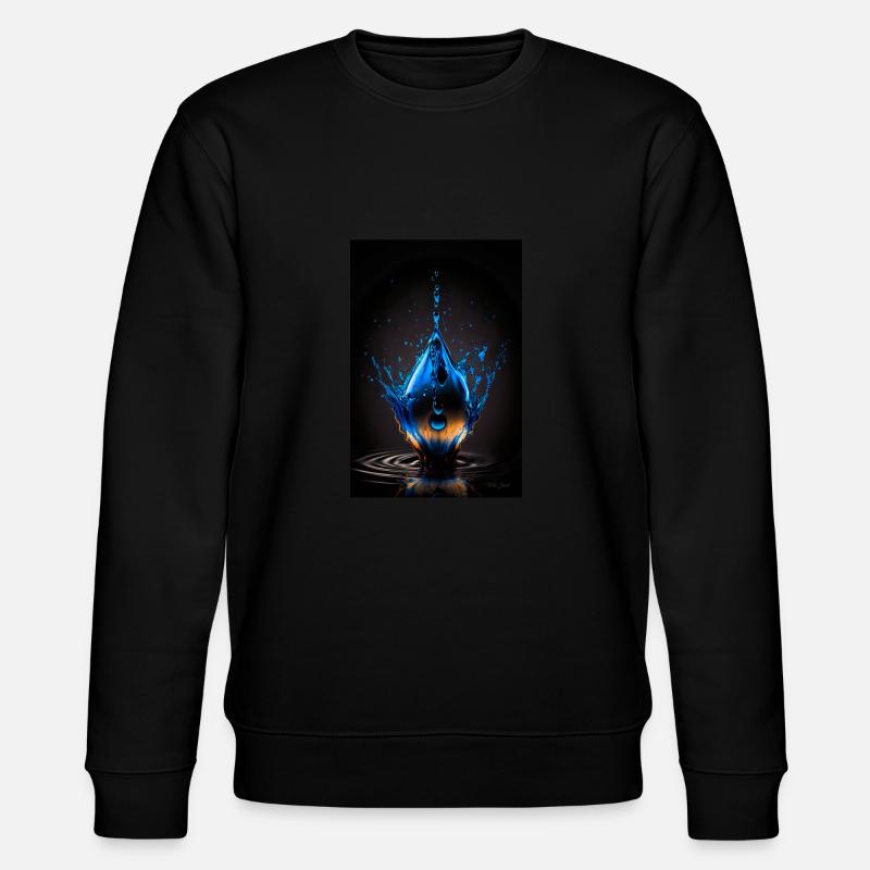 Drops blue 4 - Stanley/Stella CHANGER Unisex Organic Sweatshirt - black