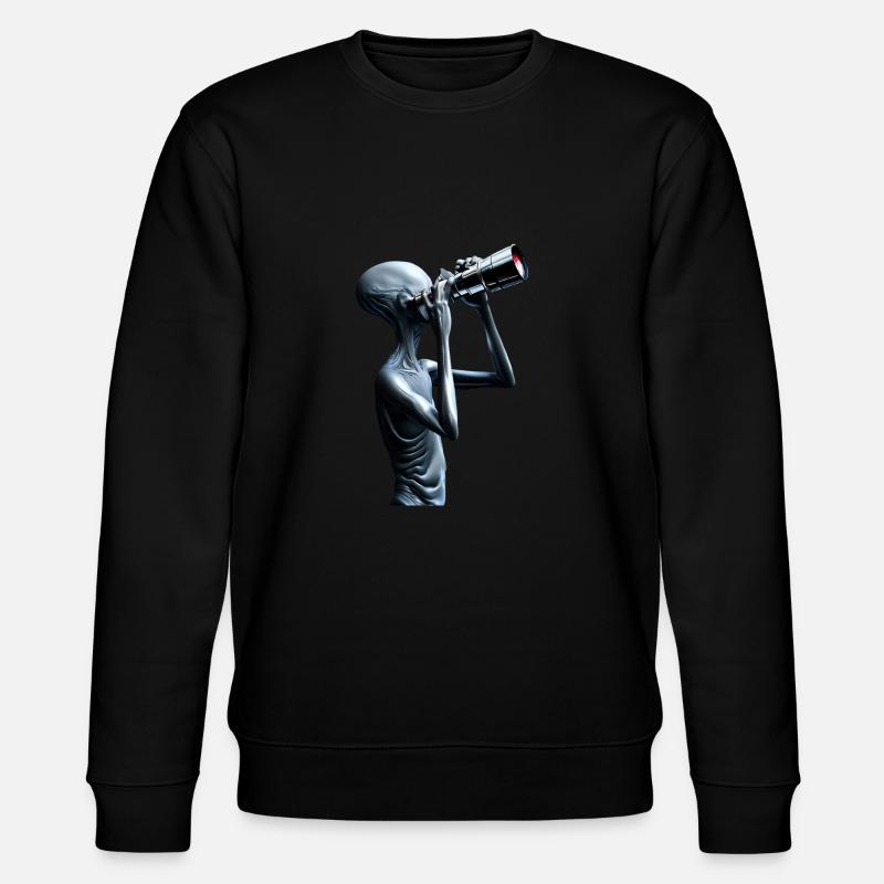 The Curious Alien - Stanley/Stella CHANGER Unisex Organic Sweatshirt - black