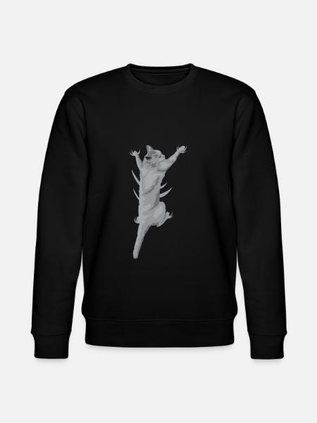 Cat Climbing 3D (cat) - Stanley/Stella CHANGER Unisex Organic Sweatshirt - black