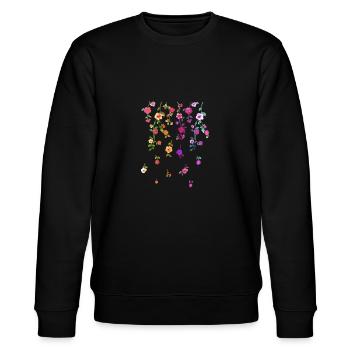rosen,ranken,blumen, illustration,rot,floral,bunt - Stanley/Stella Unisex Bio-Sweatshirt CHANGER  - Schwarz - Vorne - Nik (191cm) & Marisol (170cm)