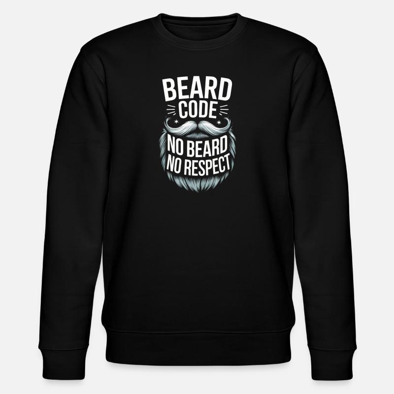 Beard Mustache Bearded Men - Stanley/Stella CHANGER Unisex Organic Sweatshirt - black