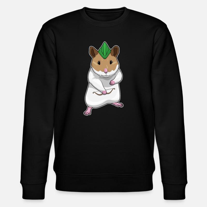 Hamster Bogenschütze Bogen - Stanley/Stella Unisex Bio-Sweatshirt CHANGER  - Schwarz