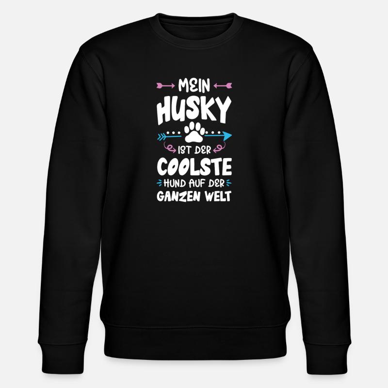 husky hund spruch - Stanley/Stella Unisex Bio-Sweatshirt CHANGER  - Schwarz
