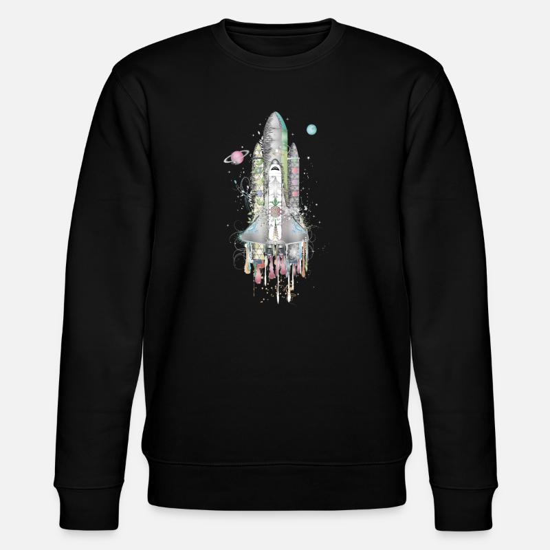 Imaginative Space Shuttle - Artfully Designed - Stanley/Stella CHANGER Unisex Organic Sweatshirt - black