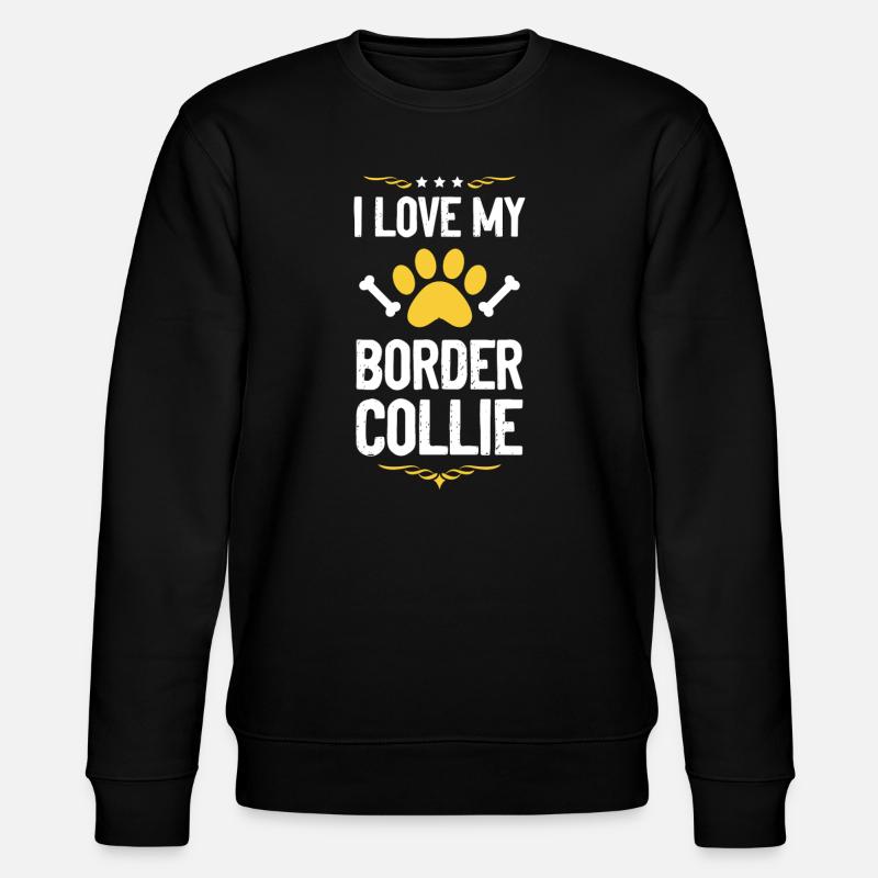 Ich liebe Border Collie - Stanley/Stella Unisex Bio-Sweatshirt CHANGER  - Schwarz