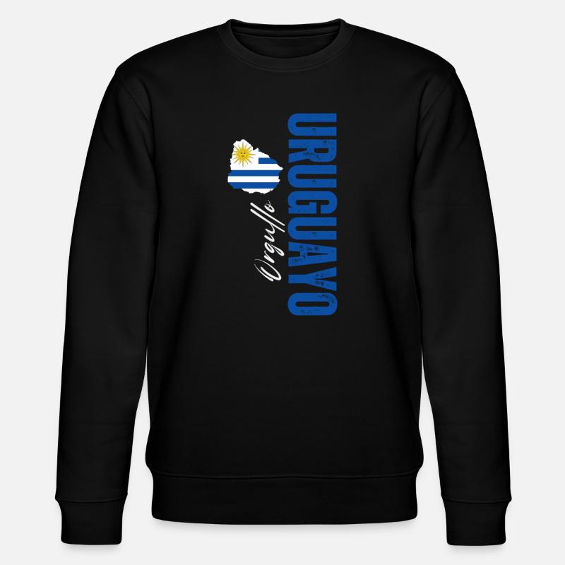 Uruguayischer Stolz, vertikales Design - Stanley/Stella Unisex Bio-Sweatshirt CHANGER  - Schwarz