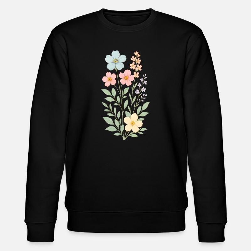 Bouquet de fleurs pastel - Sweat bio CHANGER Stanley/Stella Unisexe - noir